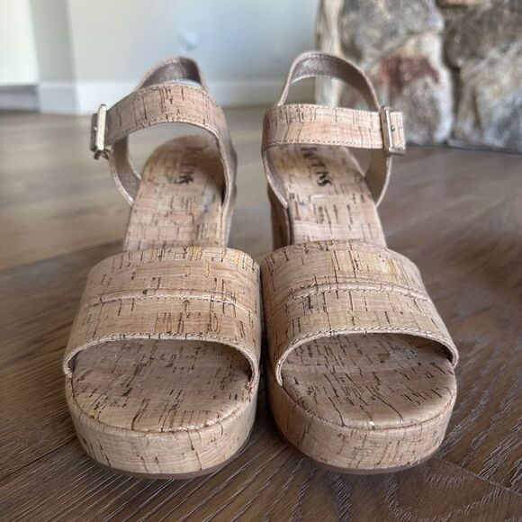 Korks Bardot II Wedge Comfort Sandals in Natural - Picture 3 of 12